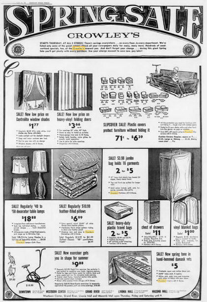 Crowleys - 1966 Ad (newer photo)